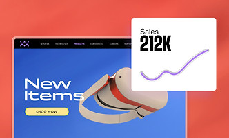 Site eCommerce avec un graphique qui présente une augmentation des ventes