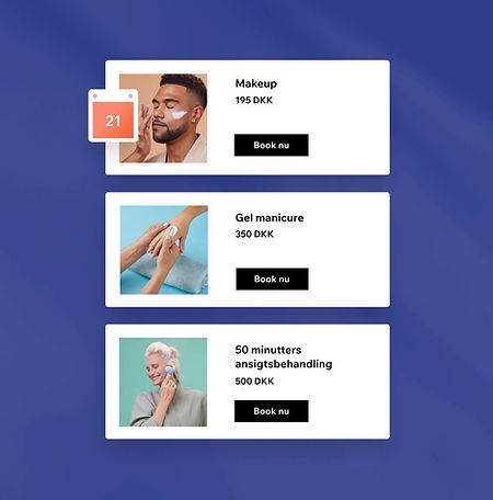 Bookingmuligheder for skønhedsbehandlinger med Wix Bookings