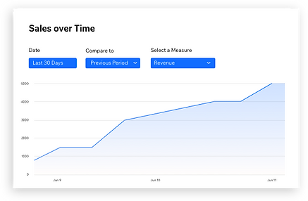 The Sales over Time report in Wix Analytics.