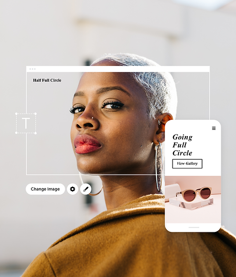 Hình ảnh của một trang blog thời trang mang tên Half Full Circle (Vòng bán nguyệt) được hiển thị trên máy tính để bàn và thiết bị di động.