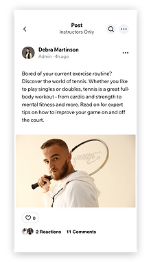 Mobile member writing a post in the Wix Mobile app.